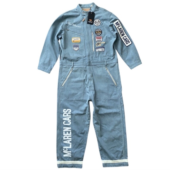 Levi's x Mclaren Cars Nwt Patch Zip Front Denim A89950000 Racing Suit XXL 2XL